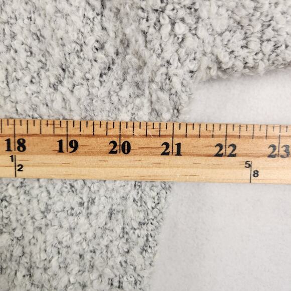 LOFT Maxi Open Cardigan Women XS/S Oatmeal Gray Boucle Wool Blend Pockets EUC - Picture 10 of 13